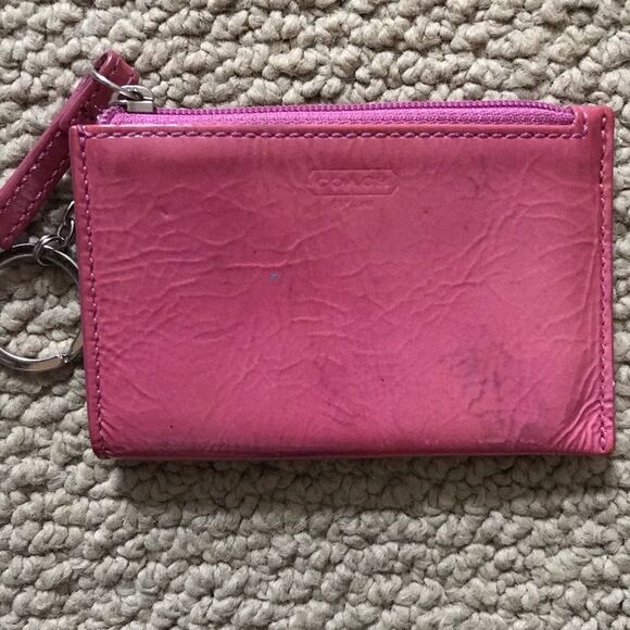 Coach Pink patent Leather Keychain Wallet - Picture 2 of 4